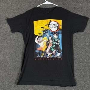 Demon Slayer Kimetsu no Yaiba Anime Graphic T-Shirt Mens Medium Black Aniplex